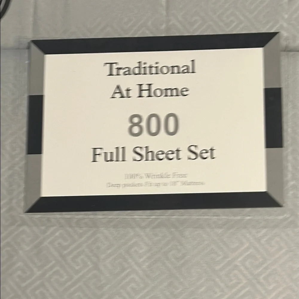 Traditional At Home Full 6 pc Sheet Set Platinum Gray Embossed Maze Print